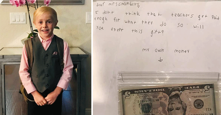 3rd Grader Thinks Teachers Are Underpaid So He Gives His Own Money To Help Out.